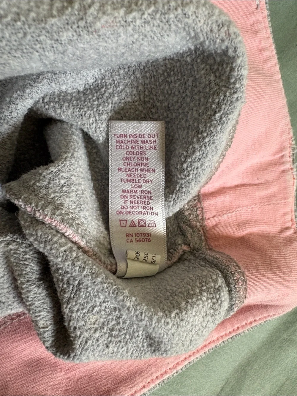 Justice Gray Sweatpants with Pink Trim and Side Logo
